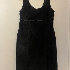 Danier Black Suede Dress with Rhinestone Trim